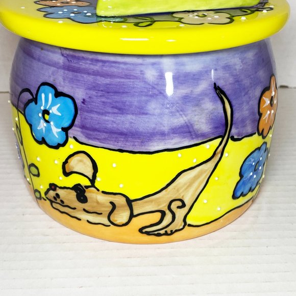 Vintage Ceramic Pet Treat Jar Dog Cat Fish 2002 Boston Warehouse - Picture 3 of 8